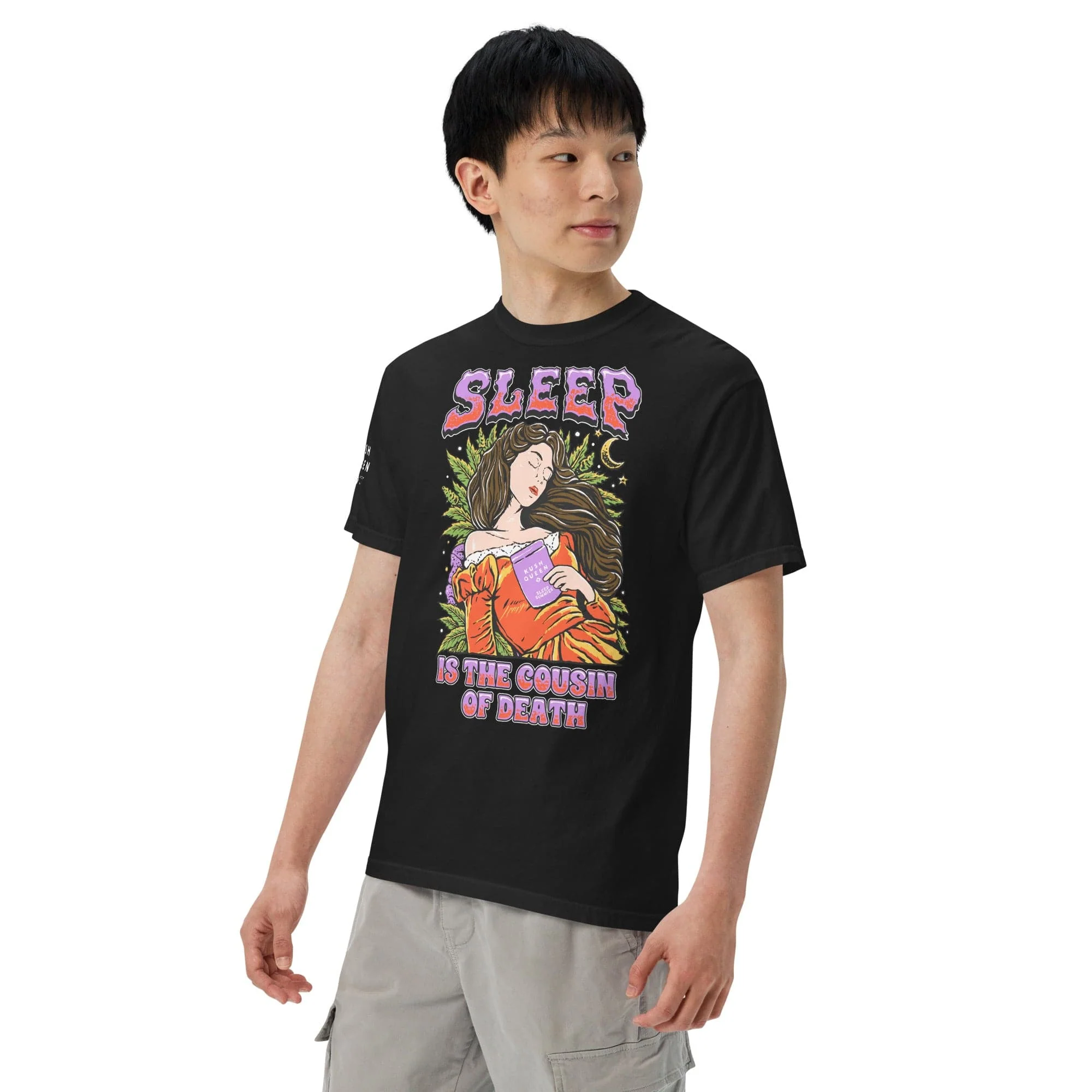 'Sleep Is The Cousin Of Death' Unisex garment-dyed heavyweight t-shirt - Image 3