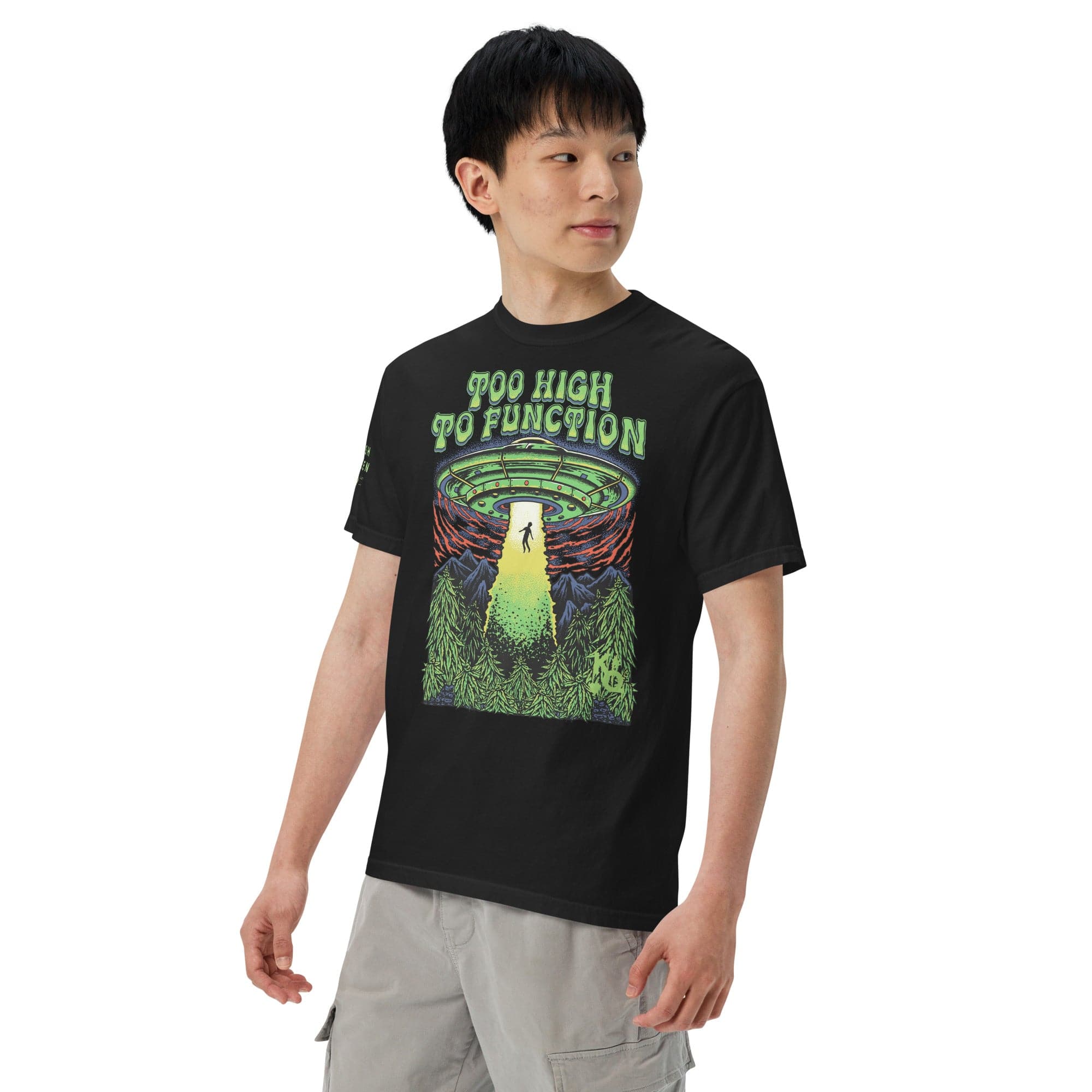 'Too High To Function' Unisex garment-dyed heavyweight t-shirt - Image 10