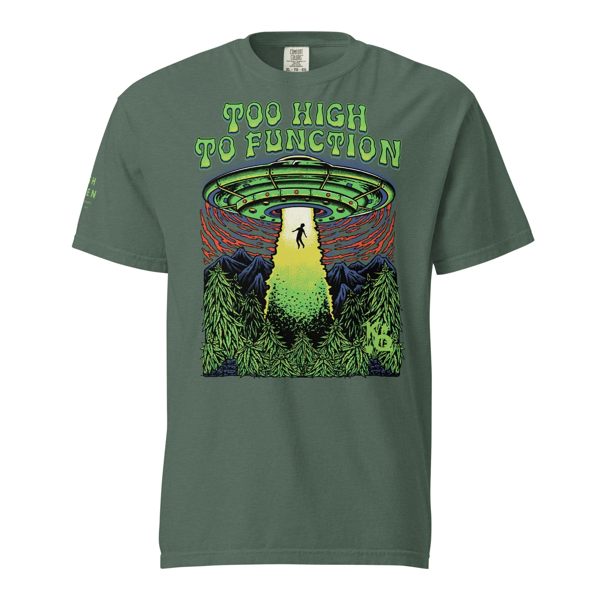 'Too High To Function' Unisex garment-dyed heavyweight t-shirt - Image 5