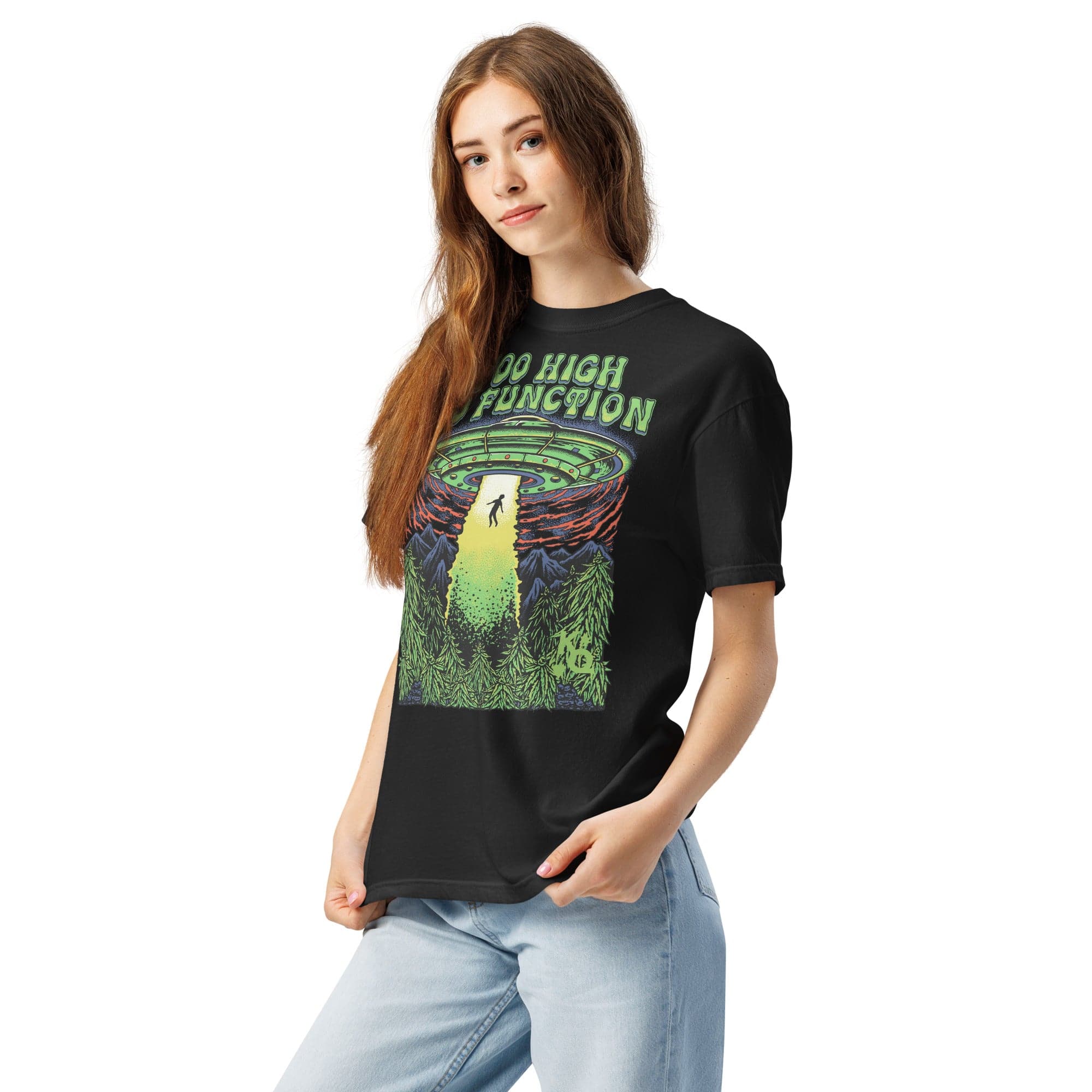 'Too High To Function' Unisex garment-dyed heavyweight t-shirt - Image 9